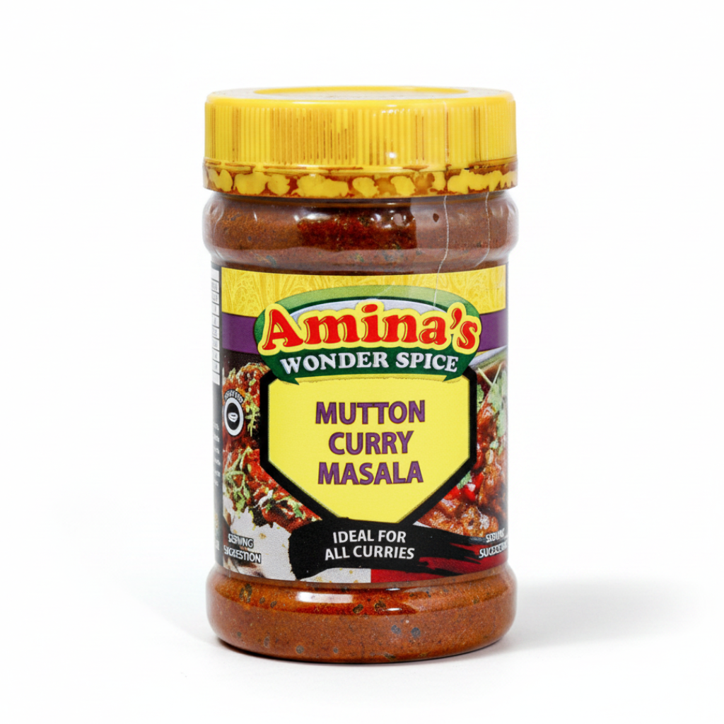 Amina's wonder spice mutton curry masala in a jar